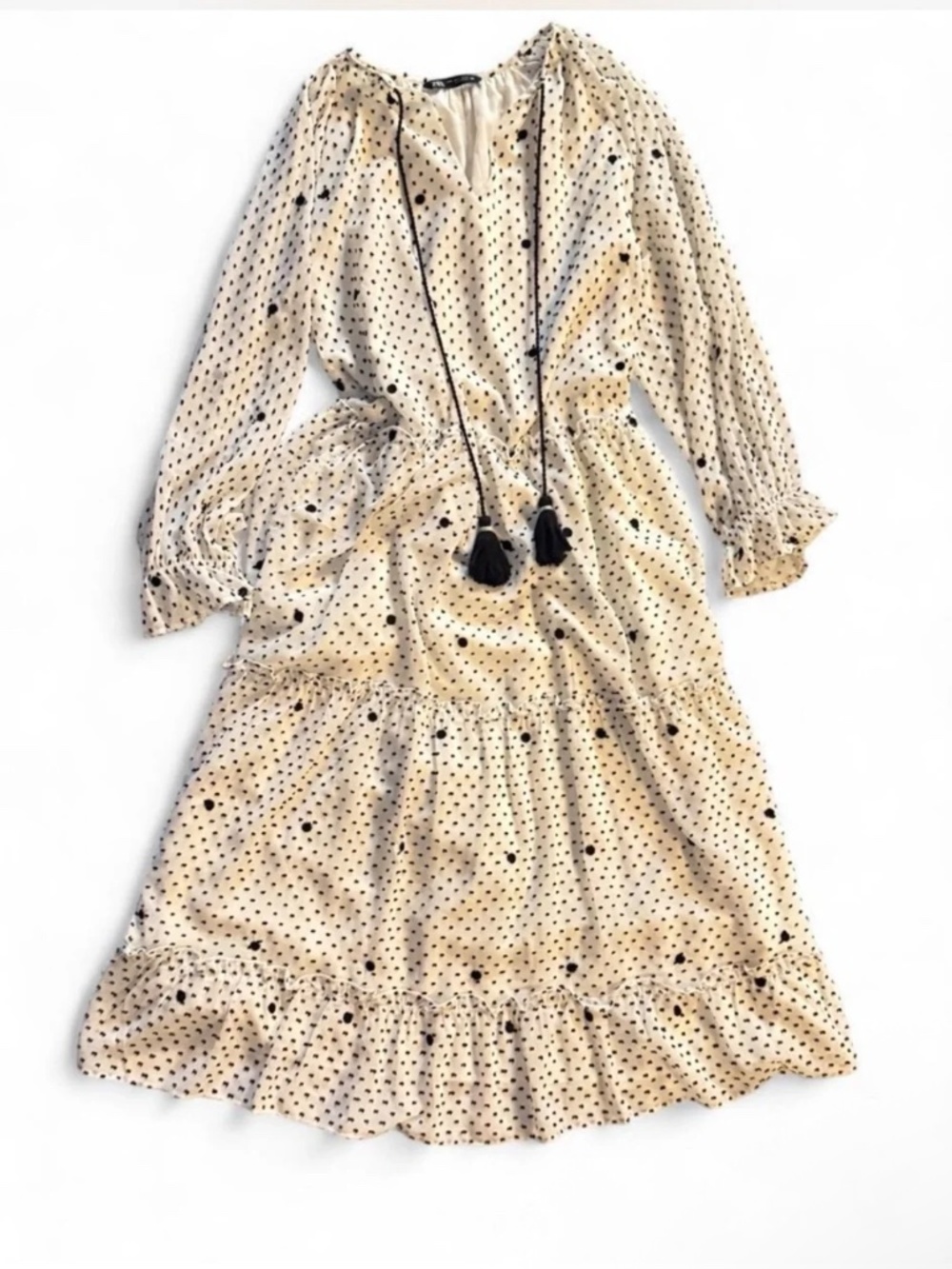 Zara Polka Dot Tiere  dress Sz M